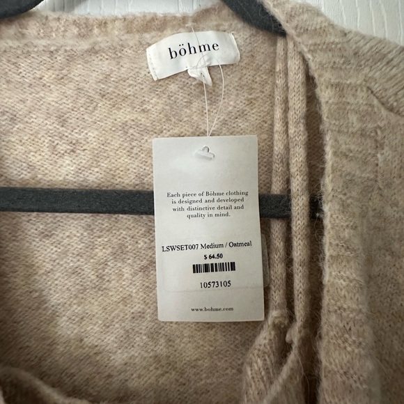 Bohme Embroidered Cropped Button Up Sweater with Detachable Cami Sweater Top - Picture 3 of 5